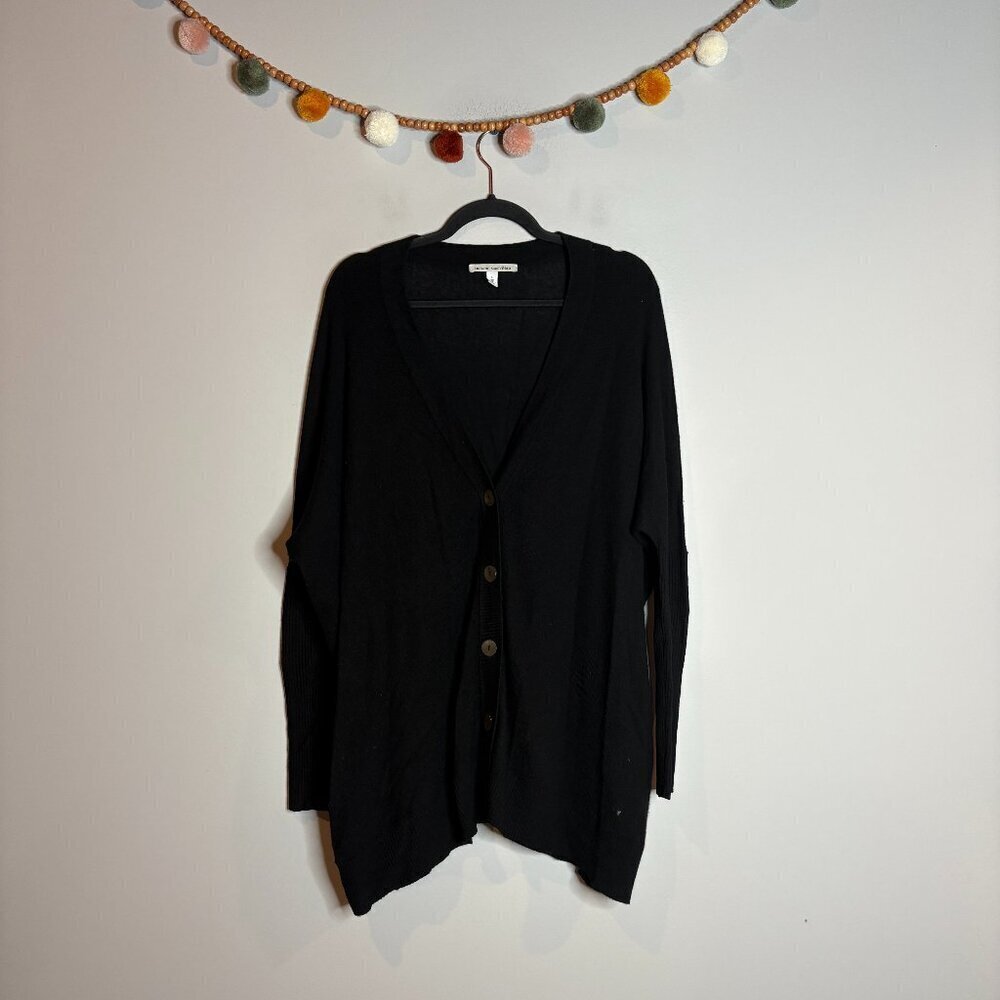 Autumn Cashmere black oversized cashmere cardigan sweater